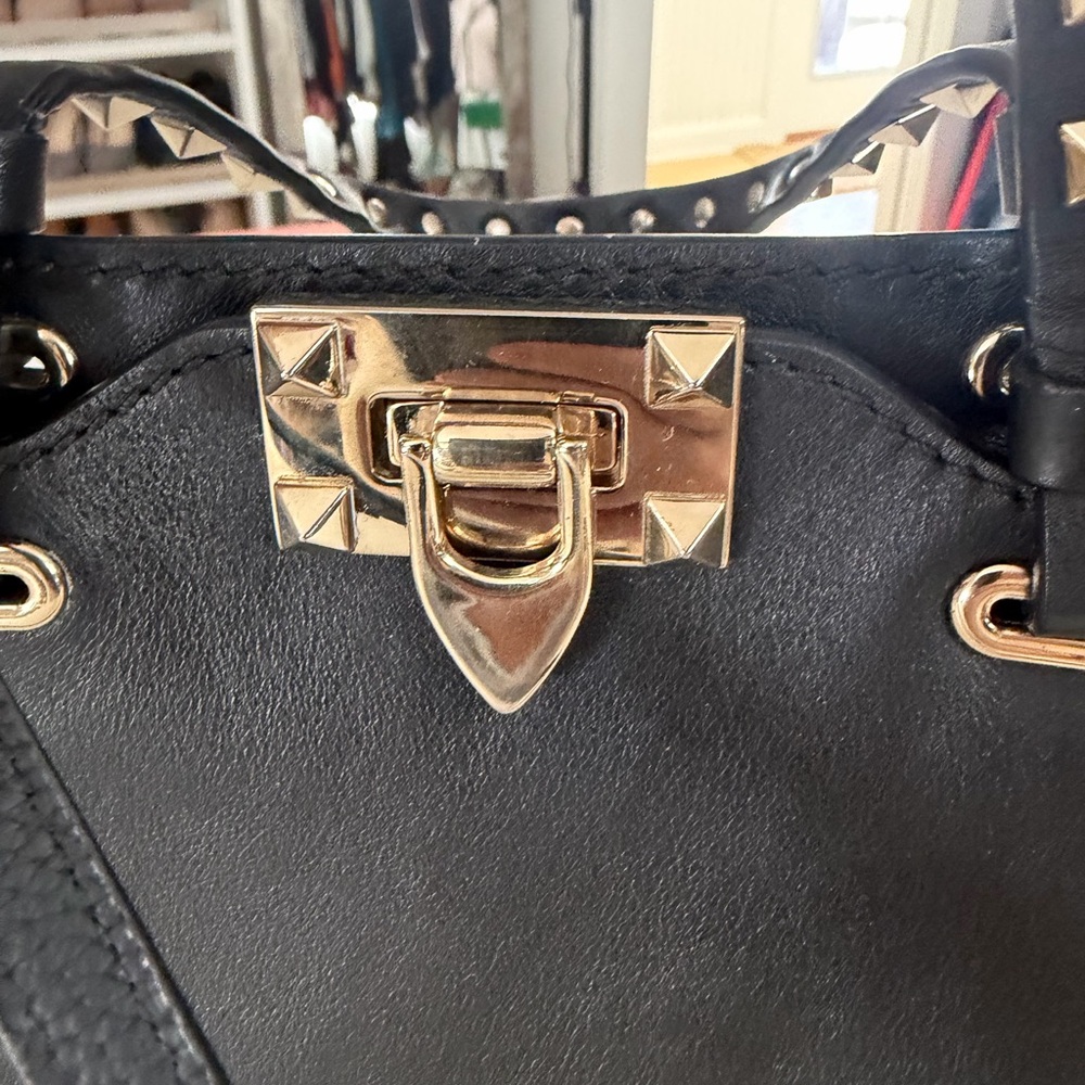 Valentino Garavani Black Studded Mini Tote - Picture 6 of 16